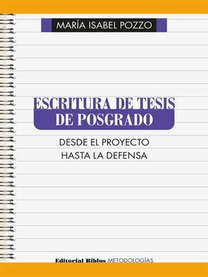 cover image of Escritura de tesis de posgrado
